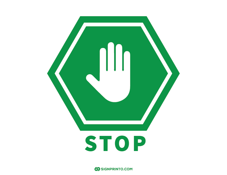 Green Stop Sign Hand Symbol -FREE printable PDF Green Stop Sign Hand Symbol -FREE printable PDF