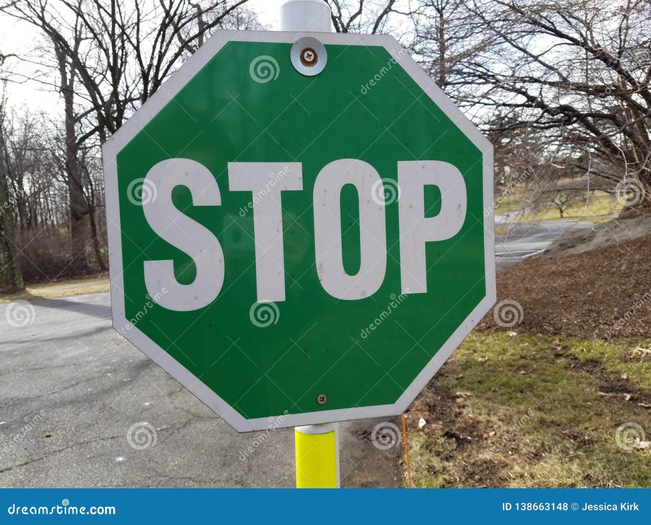Green Stop Sign Stock Photo - Download Image Now - Green Color, Sign ... Green Stop Sign Stock Photo - Download Image Now - Green Color, Sign ...